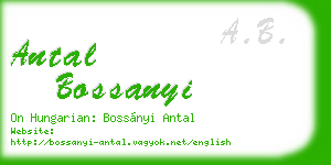 antal bossanyi business card